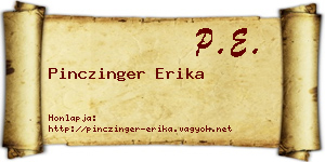 Pinczinger Erika névjegykártya